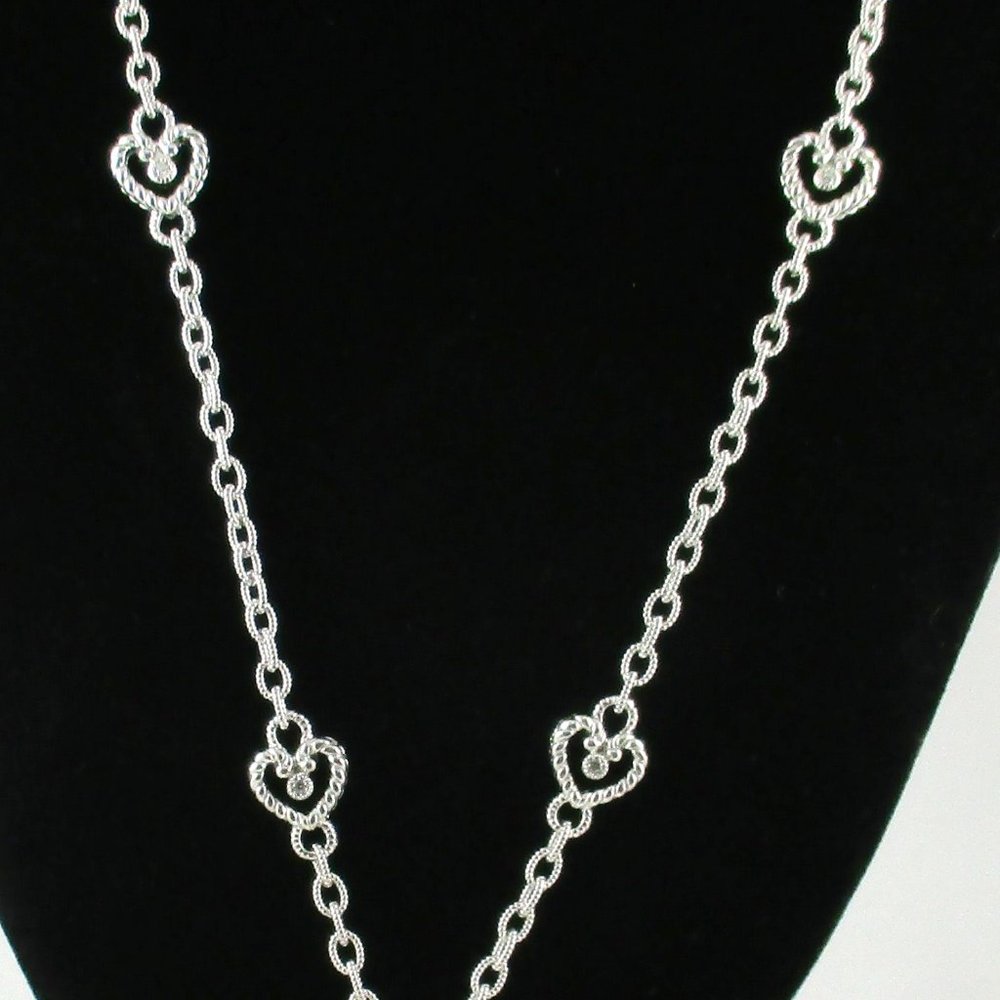 Judith Ripka Blue Agate Heart Enhancer with Chain - Picture 11 of 16
